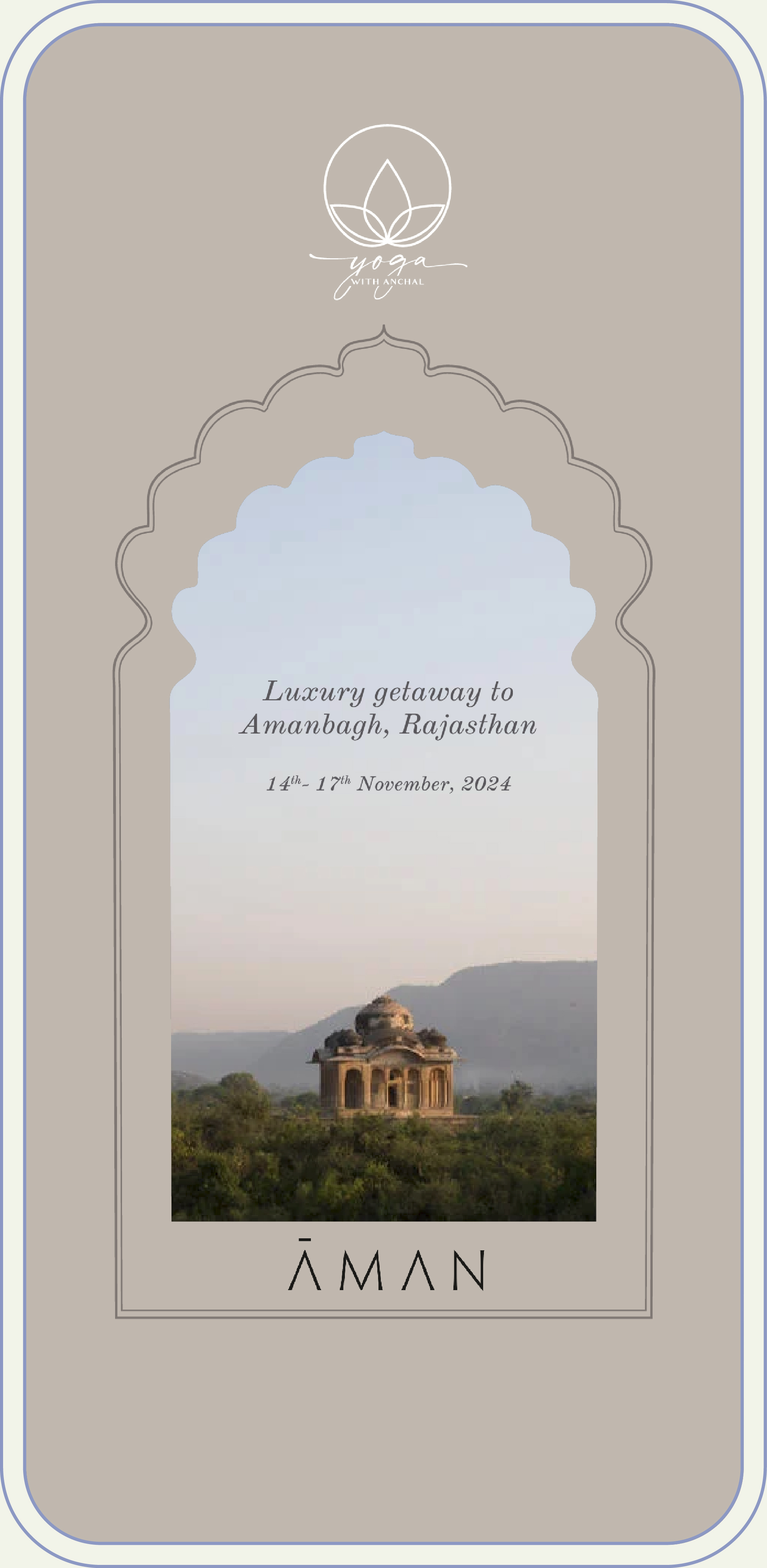 Yoga with Anchal website screen - landing experience