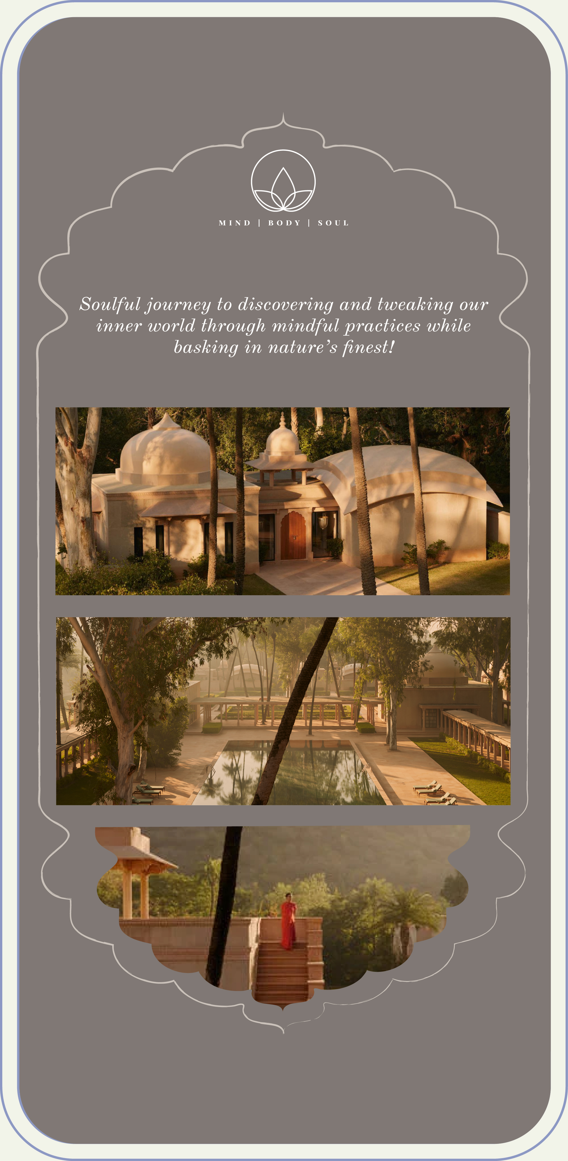 Yoga with Anchal website screen - retreats detail